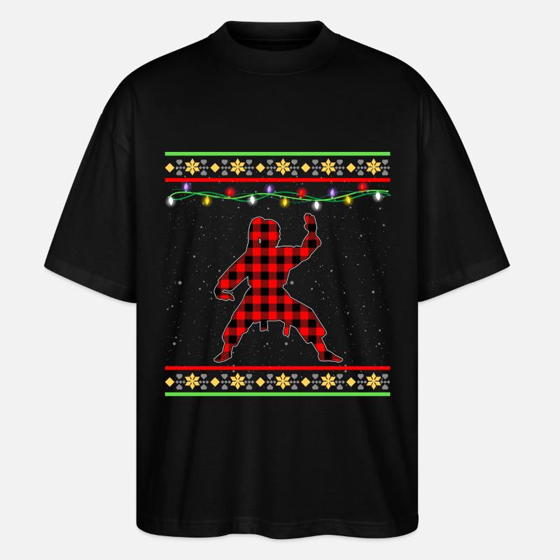 Karate Weihnachten - Stanley/Stella Oversized Unisex Bio T-Shirt Blaster 2.0 - Schwarz