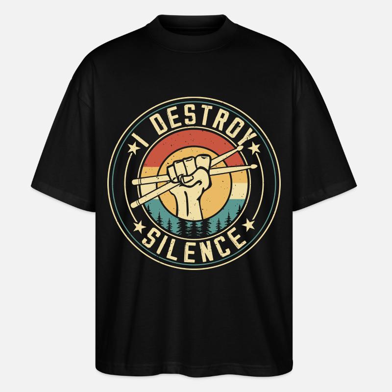 ICH ZERSTÖRE DIE STILLE - Stanley/Stella Oversized Unisex Bio T-Shirt Blaster 2.0 - Schwarz