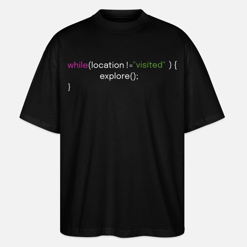 Travel and Coding Design - Stanley/Stella Oversized Unisex Organic T-shirt Blaster 2.0 - black