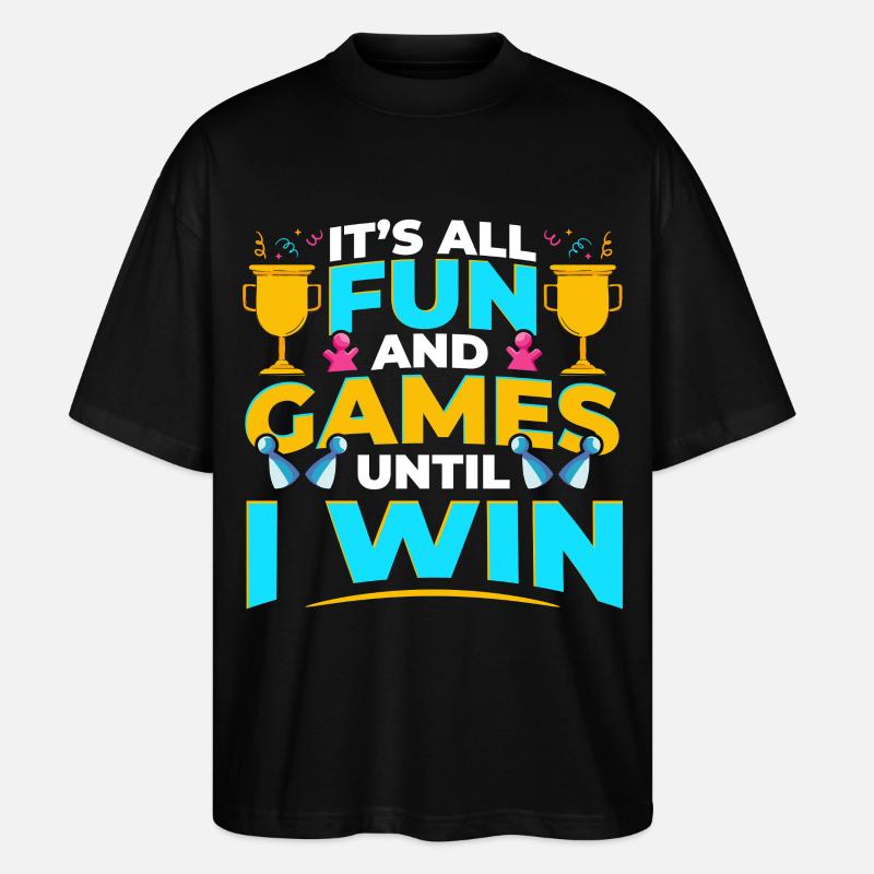 Brettspiele Win Game Night Winning - Stanley/Stella Oversized Unisex Bio T-Shirt Blaster 2.0 - Schwarz