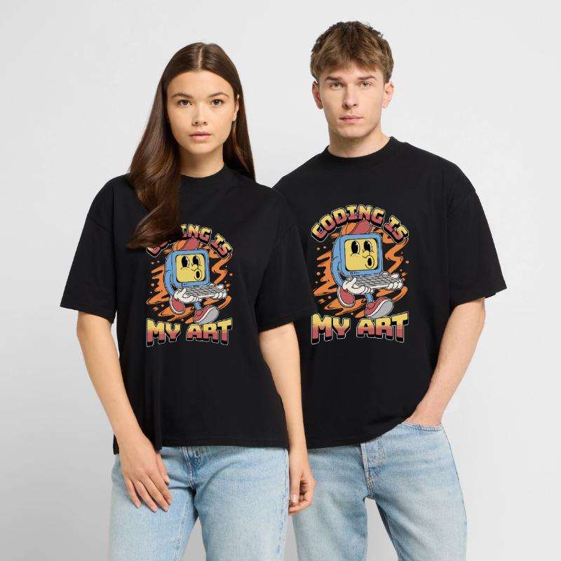 Le codage des codeurs est mon art Codeurs en génie logiciel T-shirt bio Blaster 2.0 coupe oversize Stanley/Stella Unisexe