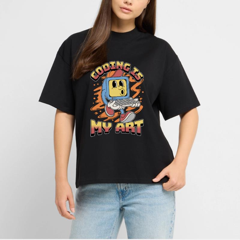 Coder Coding Is My Art Software Engineering Coders Stanley/Stella Oversized Unisex Bio T-Shirt Blaster 2.0