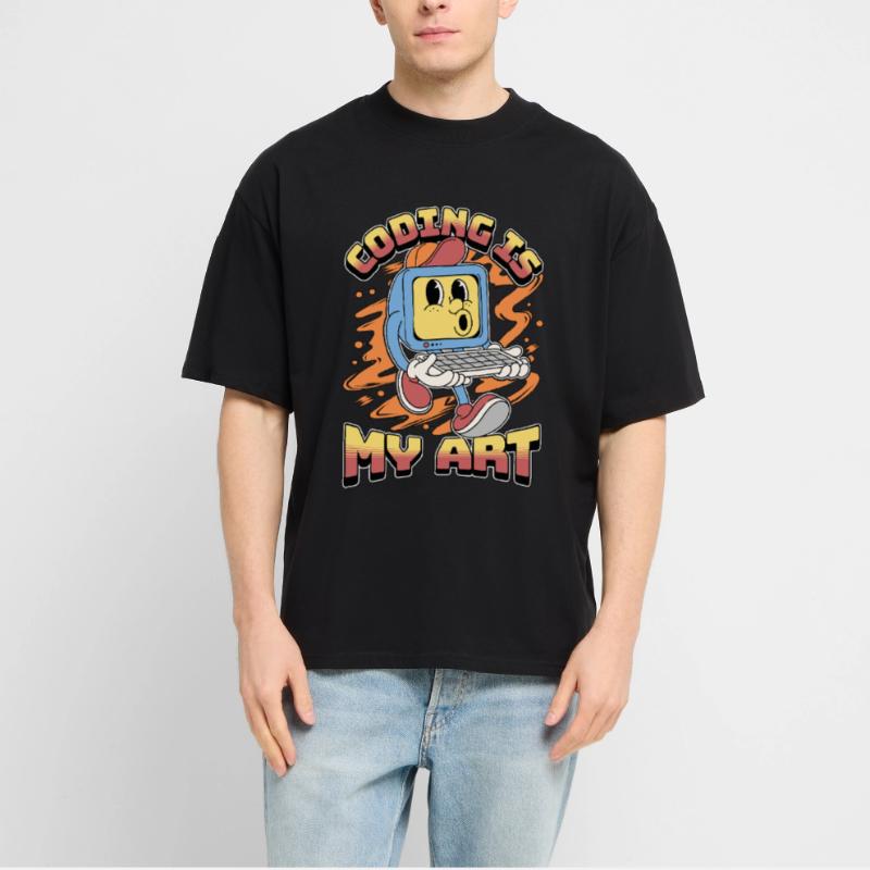 Coder Coding Is My Art Software Engineering Coders Stanley/Stella Oversized Unisex Bio T-Shirt Blaster 2.0