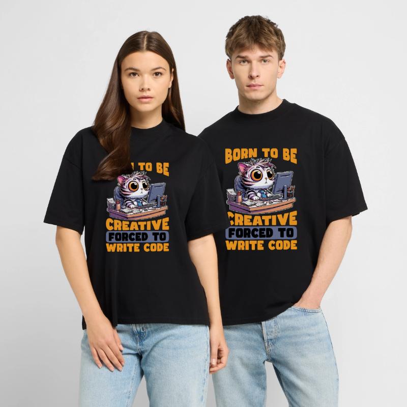 Codeur né pour être créatif Développeur Web Codeurs T-shirt bio Blaster 2.0 coupe oversize Stanley/Stella Unisexe