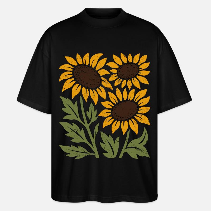 Boho Sonnenblumen - Stanley/Stella Oversized Unisex Bio T-Shirt Blaster 2.0 - Schwarz