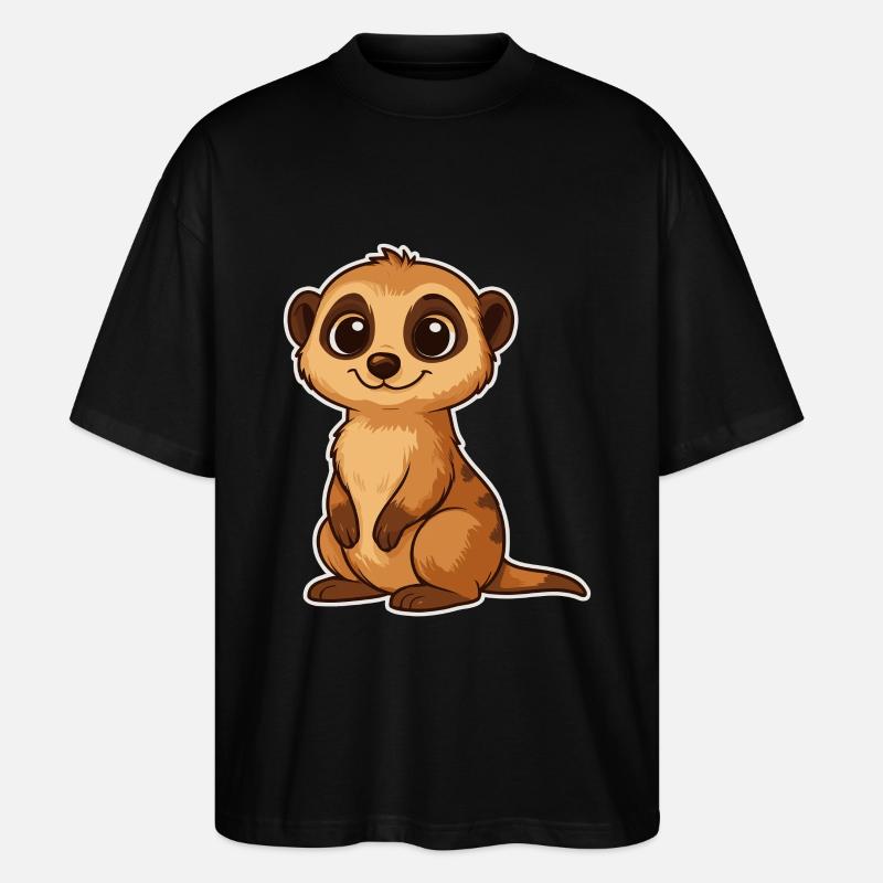 Süßes Erdmännchen Cartoon - Stanley/Stella Oversized Unisex Bio T-Shirt Blaster 2.0 - Schwarz