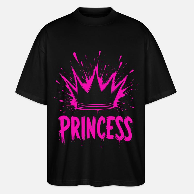 Prinzessin Krone Splash - Stanley/Stella Oversized Unisex Bio T-Shirt Blaster 2.0 - Schwarz
