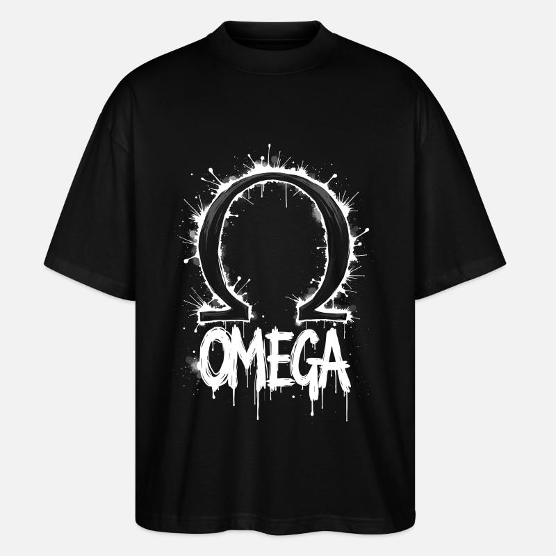 Omega Symbol Splash - Stanley/Stella Oversized Unisex Bio T-Shirt Blaster 2.0 - Schwarz