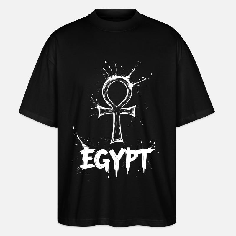 Égypte Ankh Symbole Splash - T-shirt bio Blaster 2.0 coupe oversize Stanley/Stella Unisexe - noir