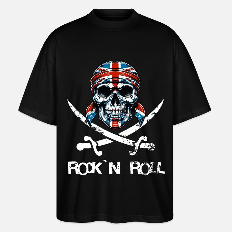 Crâne Rockn Roll - T-shirt bio Blaster 2.0 coupe oversize Stanley/Stella Unisexe - noir