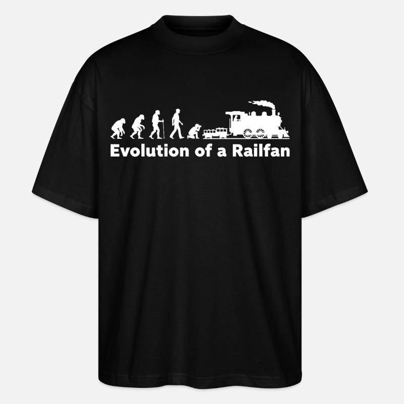 Evolution Railfan Train Locomotive - Stanley/Stella Oversized Unisex Organic T-shirt Blaster 2.0 - black