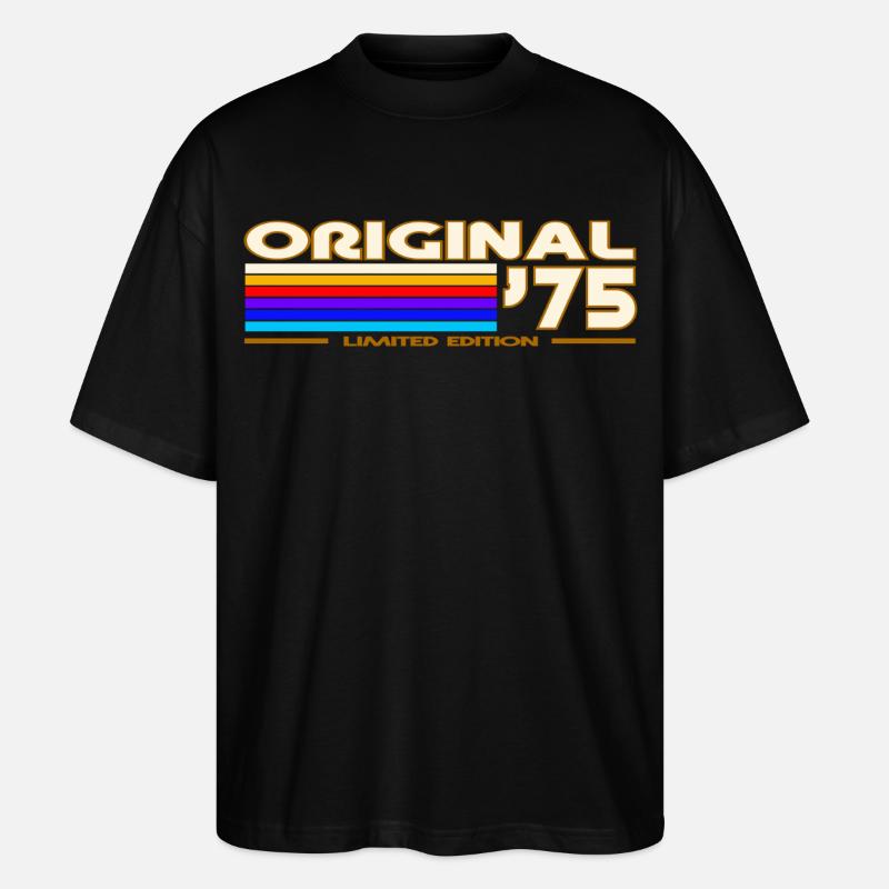 Originaler 75er Rainbow Retro - Stanley/Stella Oversized Unisex Bio T-Shirt Blaster 2.0 - Schwarz