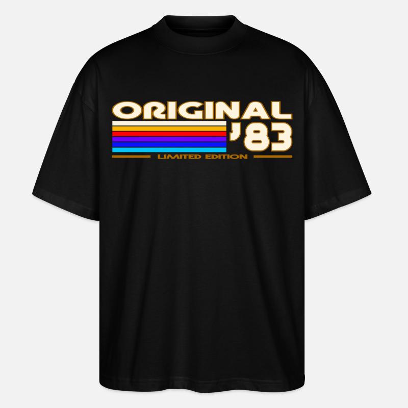 Originales 83 Rainbow Retro-Logo - Stanley/Stella Oversized Unisex Bio T-Shirt Blaster 2.0 - Schwarz