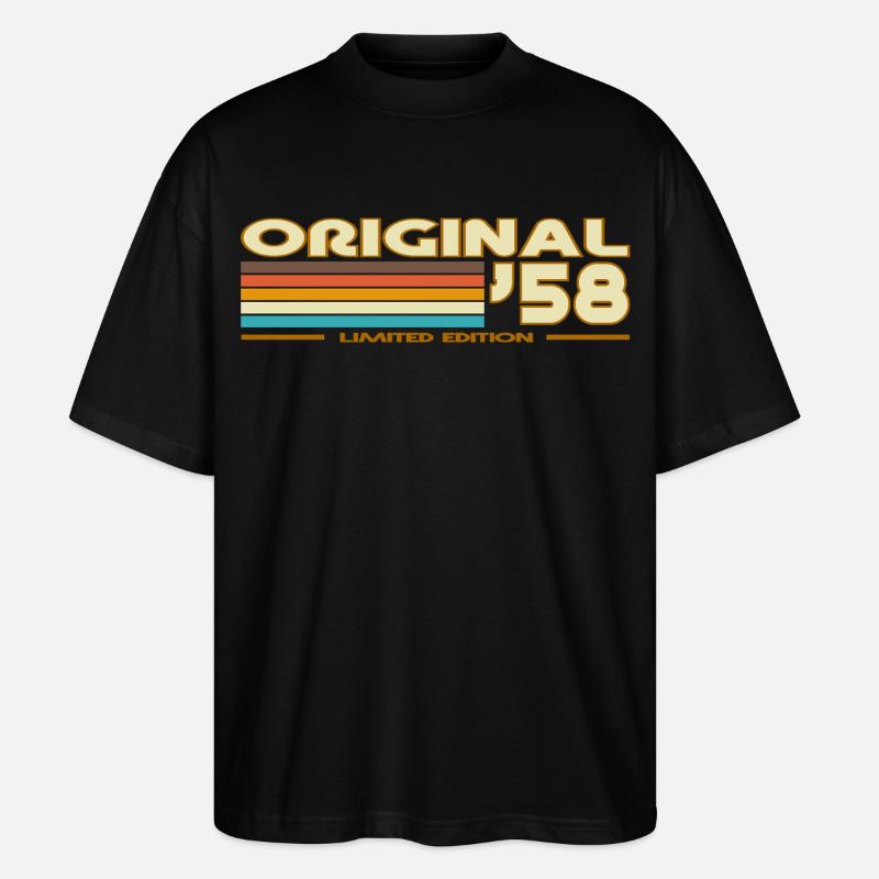 Original 58 Arc-en-Ciel rétro - T-shirt bio Blaster 2.0 coupe oversize Stanley/Stella Unisexe - noir