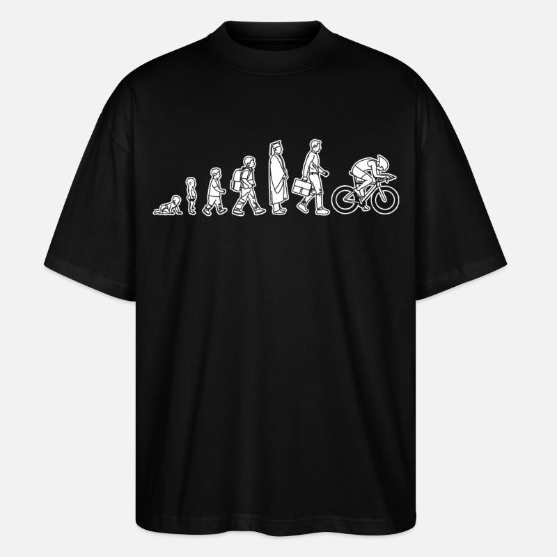 Evolution of a cyclist - Stanley/Stella Oversized Unisex Organic T-shirt Blaster 2.0 - black