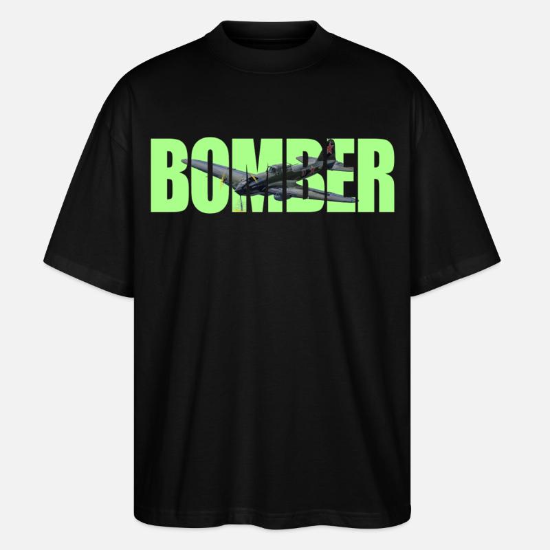 Bomber IL-2 - Stanley/Stella Oversized Unisex Bio T-Shirt Blaster 2.0 - Schwarz