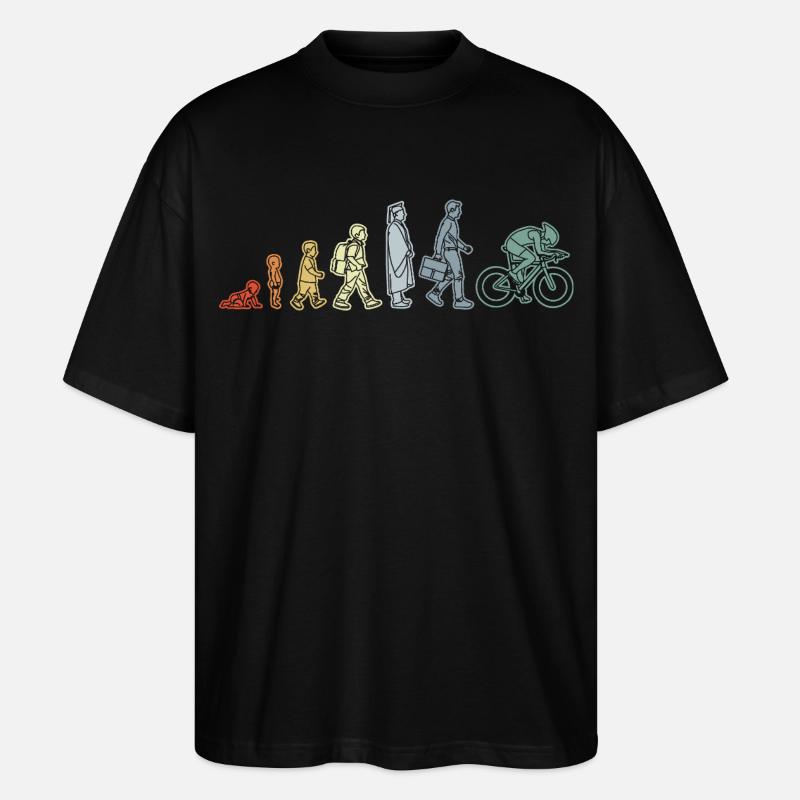 Radfahrer Evolution - Stanley/Stella Oversized Unisex Bio T-Shirt Blaster 2.0 - Schwarz