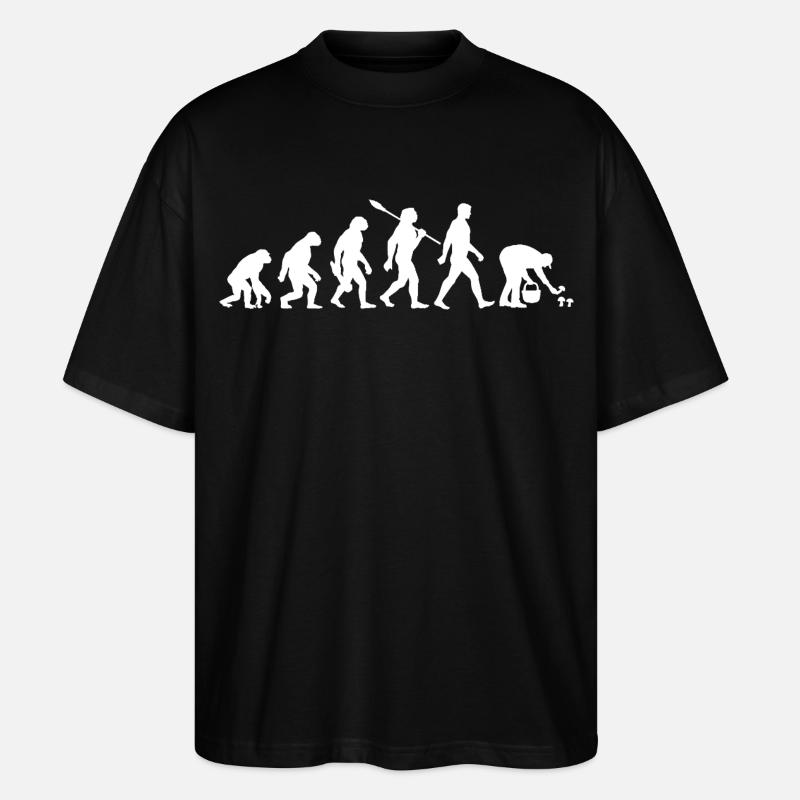 Evolution Mushroom Pickers, Mushroom Picking - Stanley/Stella Oversized Unisex Organic T-shirt Blaster 2.0 - black