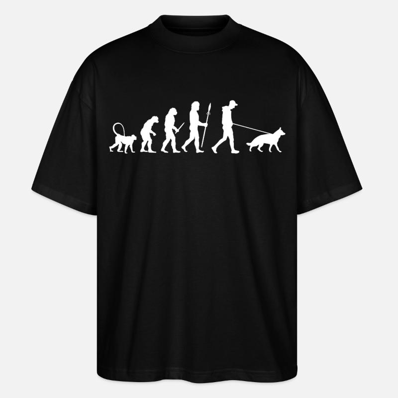 Évolution du berger allemand - T-shirt bio Blaster 2.0 coupe oversize Stanley/Stella Unisexe - noir