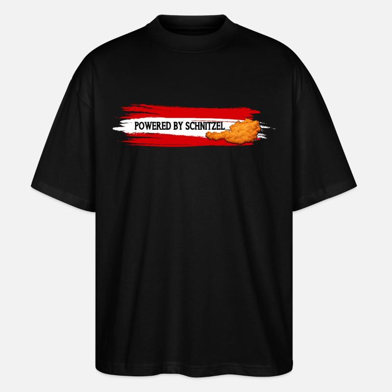 Propulsé par Schnitzel Austria Humour Shirt - T-shirt bio Blaster 2.0 coupe oversize Stanley/Stella Unisexe - noir