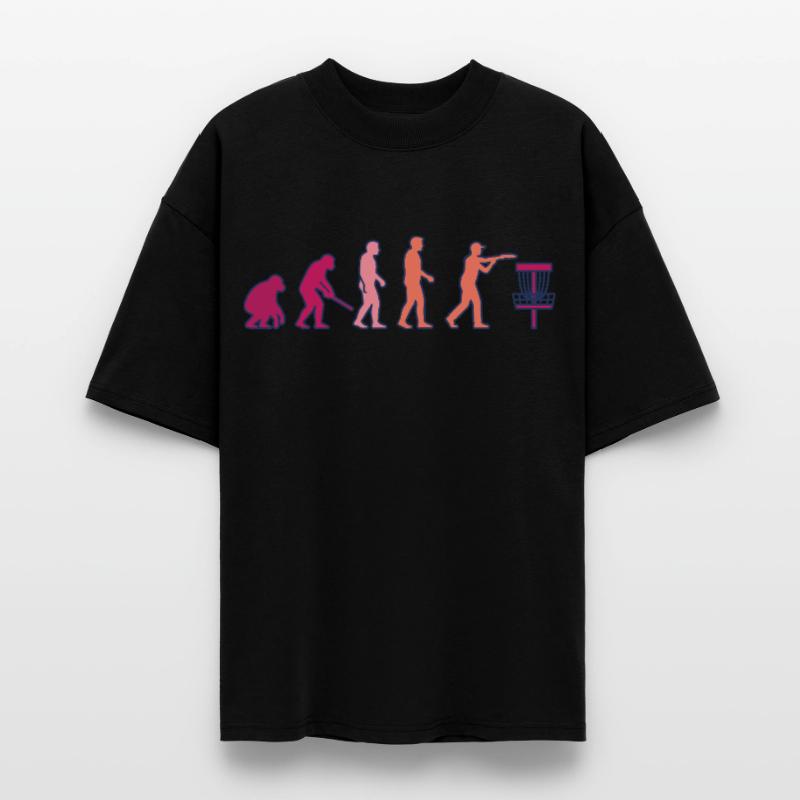 Disc Golf Evolution Funny Disc Golfer Flying Disc Stanley/Stella Oversized Unisex Organic T-shirt Blaster 2.0