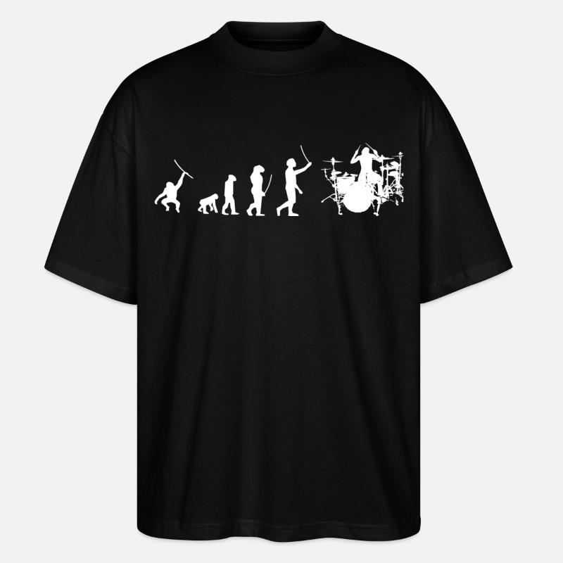 Evolution drummer - Stanley/Stella Oversized Unisex Organic T-shirt Blaster 2.0 - black