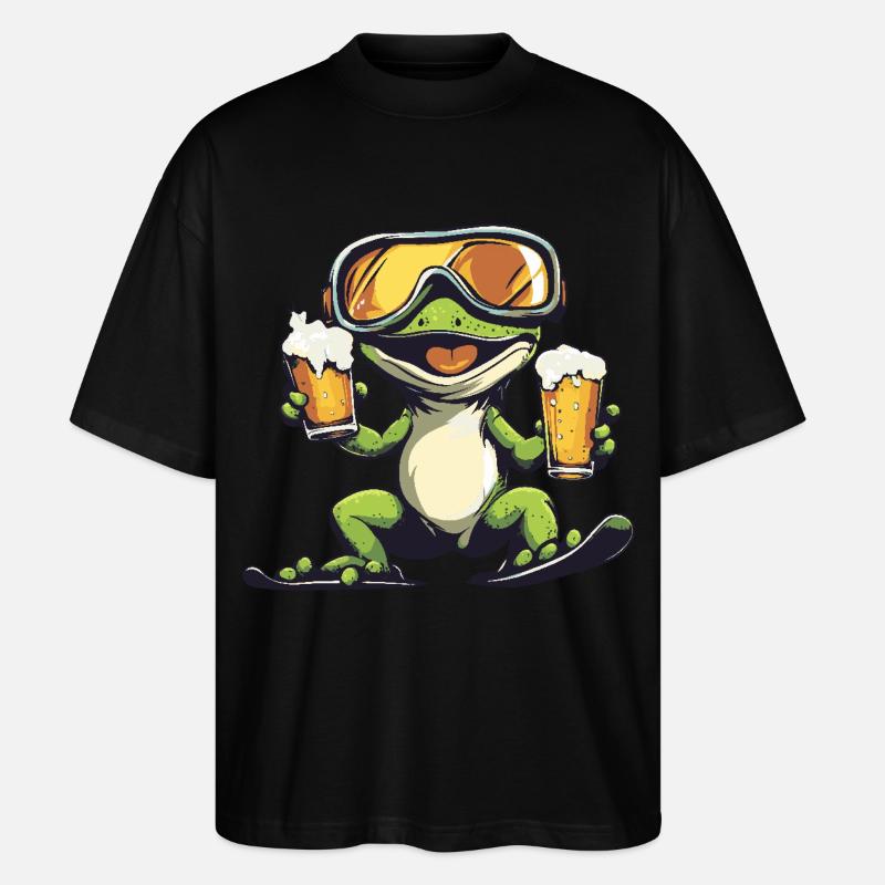 Lizard Après-Ski Beer - Stanley/Stella Oversized Unisex Organic T-shirt Blaster 2.0 - black