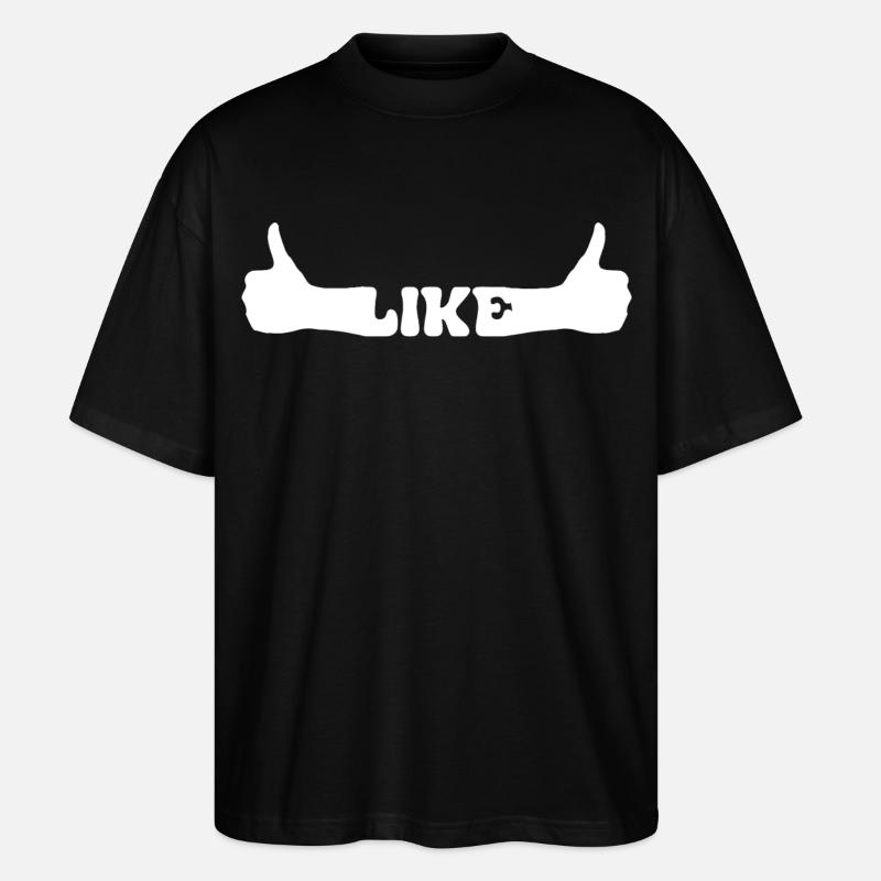 LIKE Daumen hoch Hand - Stanley/Stella Oversized Unisex Bio T-Shirt Blaster 2.0 - Schwarz