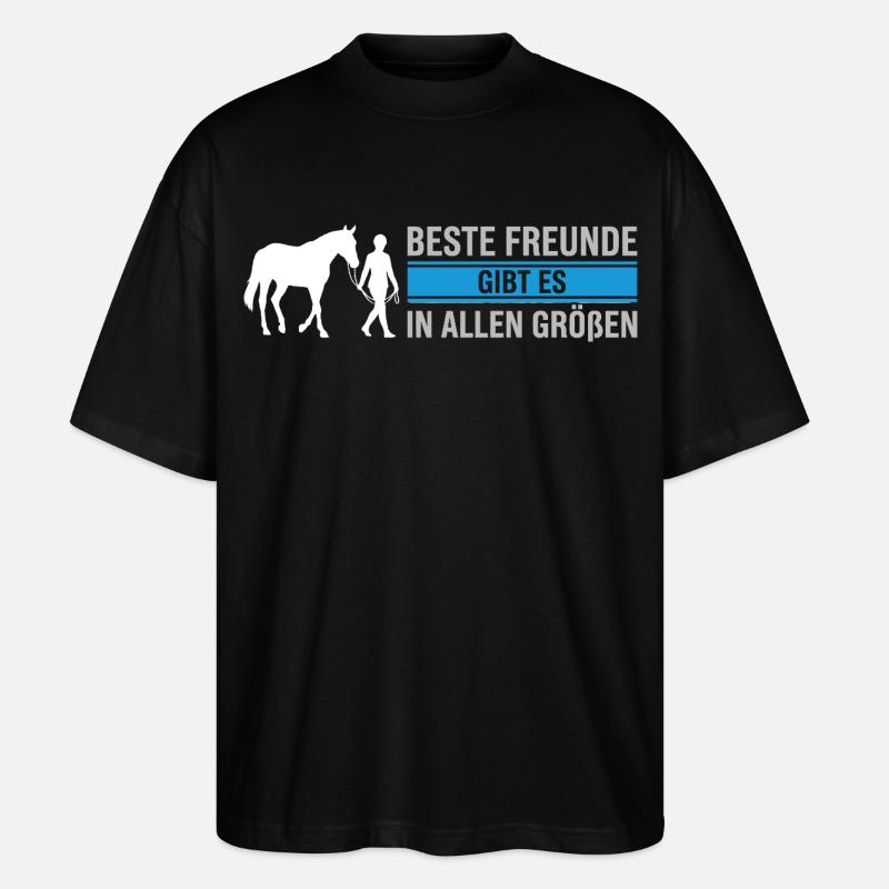 Beste Freunde – Edles Pferd & Reiter Design - Stanley/Stella Oversized Unisex Bio T-Shirt Blaster 2.0 - Schwarz