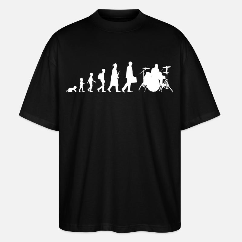 Schlagzeuger Evolution - Stanley/Stella Oversized Unisex Bio T-Shirt Blaster 2.0 - Schwarz