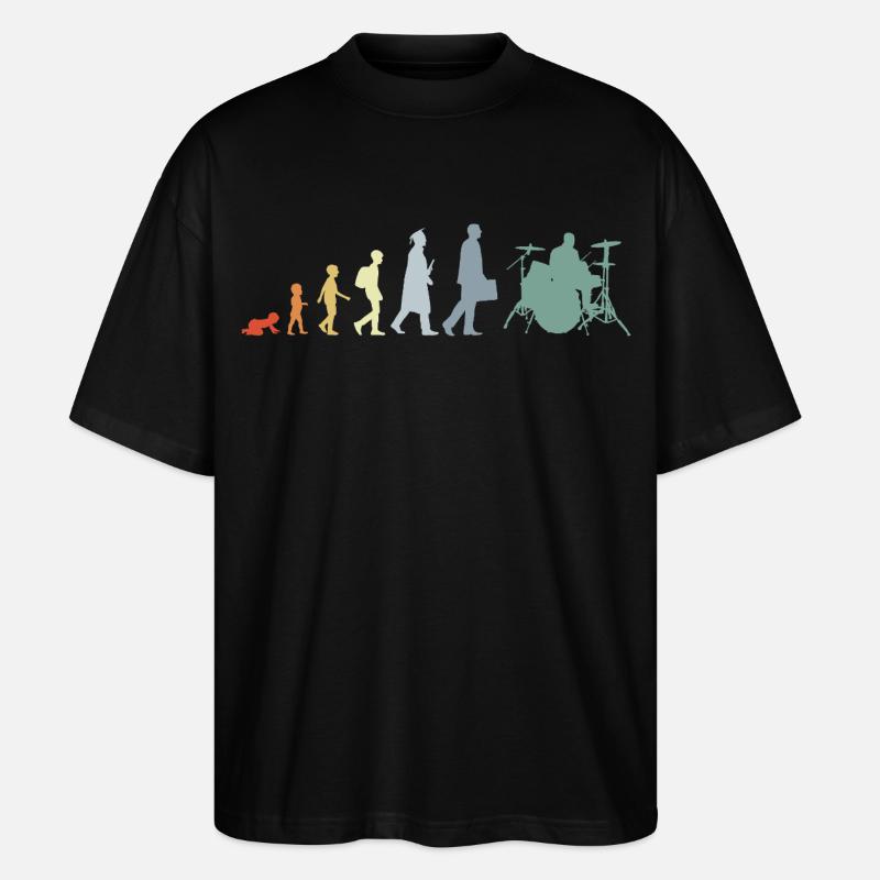 Évolution du batteur - T-shirt bio Blaster 2.0 coupe oversize Stanley/Stella Unisexe - noir