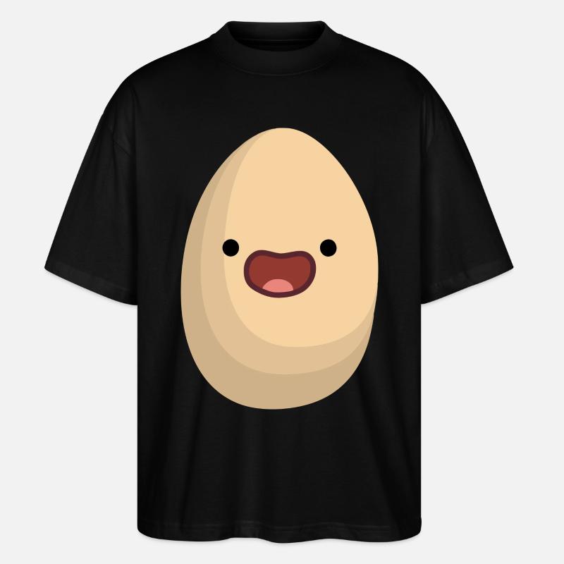 glückliches Ei - Stanley/Stella Oversized Unisex Bio T-Shirt Blaster 2.0 - Schwarz