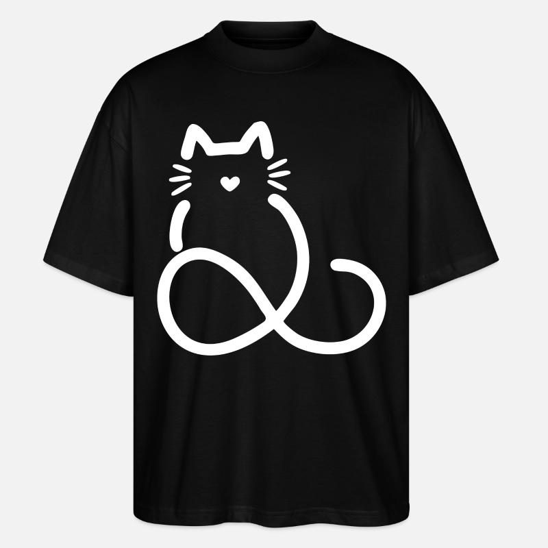 unendliche Liebe Herzform Katze - Stanley/Stella Oversized Unisex Bio T-Shirt Blaster 2.0 - Schwarz