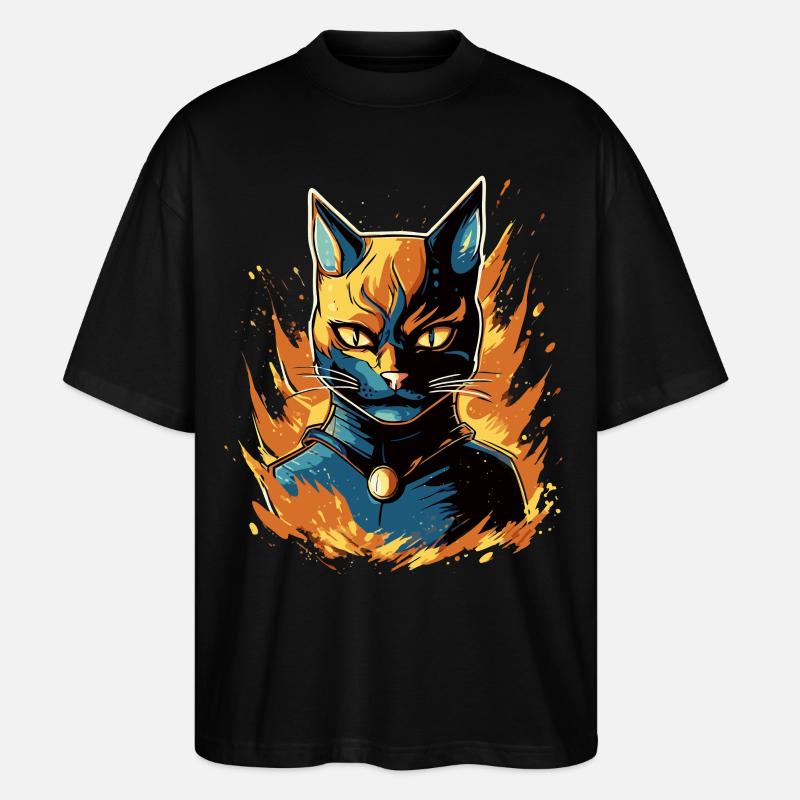 Superpfoten im Einsatz: Superkatze - Stanley/Stella Oversized Unisex Bio T-Shirt Blaster 2.0 - Schwarz