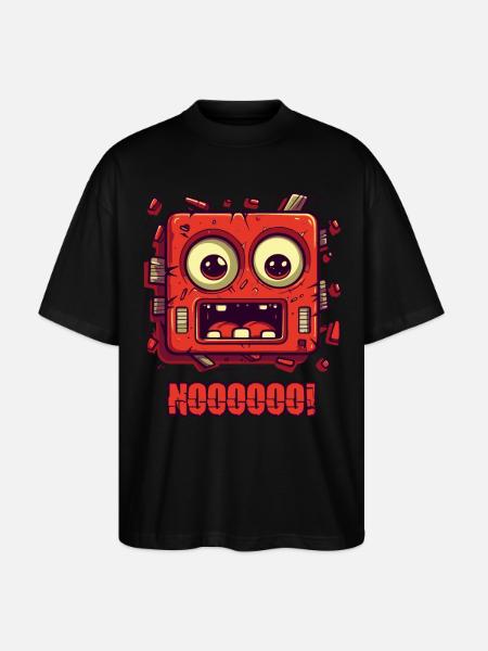 No! Funny face - Stanley/Stella Oversized Unisex Organic T-shirt Blaster 2.0 - black