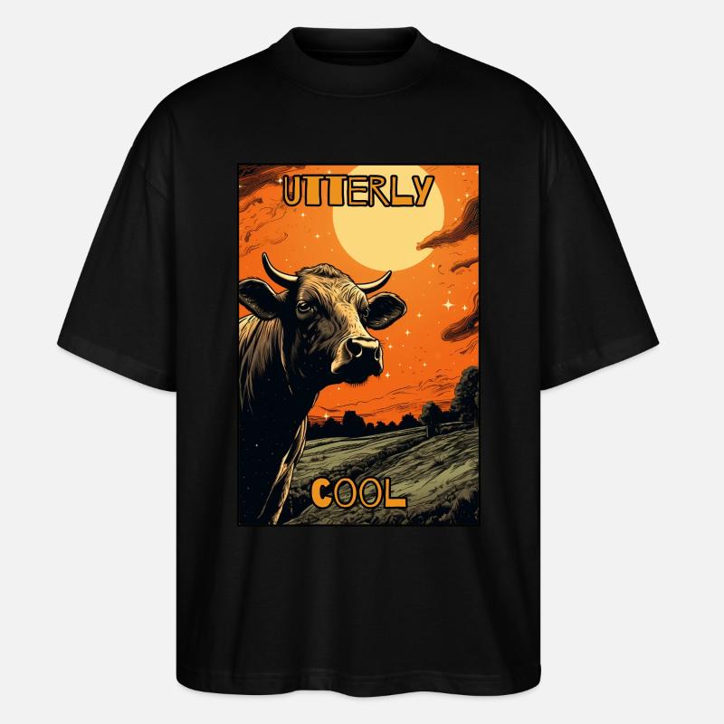Vache absolument cool - T-shirt bio Blaster 2.0 coupe oversize Stanley/Stella Unisexe - noir