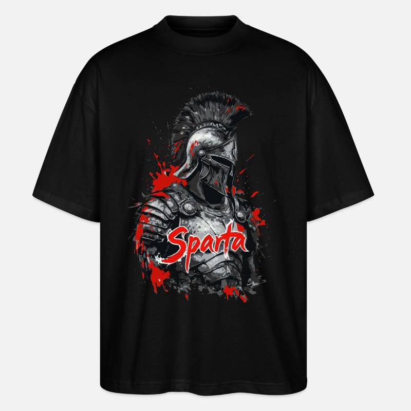 Spartanischer Soldat - Splatter Design - Stanley/Stella Oversized Unisex Bio T-Shirt Blaster 2.0 - Schwarz