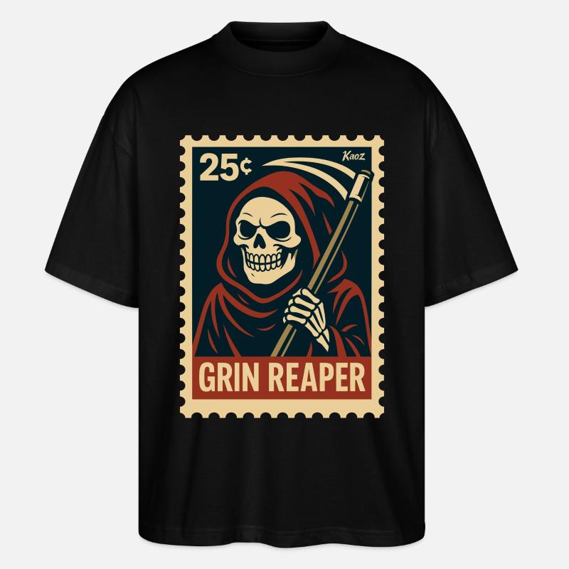 Der grinsende Sensenmann - Stanley/Stella Oversized Unisex Bio T-Shirt Blaster 2.0 - Schwarz