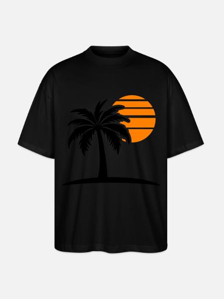 Palmera Isla del Sol - Camiseta Oversize Ecológica Unisex Stanley/Stella Blaster 2.0 - negro