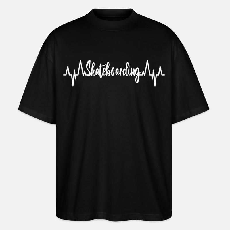 Cardiogramme de skateboard - T-shirt bio Blaster 2.0 coupe oversize Stanley/Stella Unisexe - noir