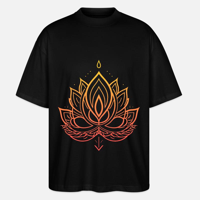 Fleur de lotus - T-shirt bio Blaster 2.0 coupe oversize Stanley/Stella Unisexe - noir