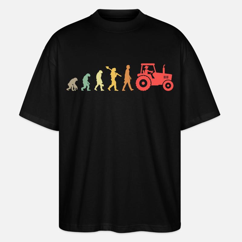 Evolution Tractor _ Farmer - Stanley/Stella Oversized Unisex Bio T-Shirt Blaster 2.0 - Schwarz