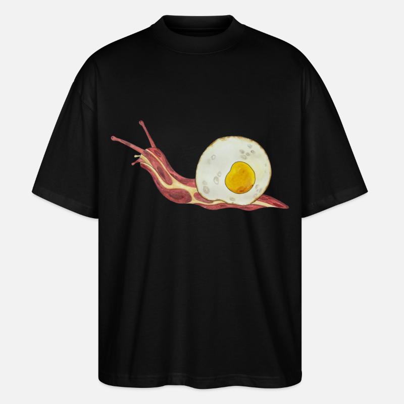 Baconschnecke Bacon and egg Spiegelei - Stanley/Stella Oversized Unisex Bio T-Shirt Blaster 2.0 - Schwarz