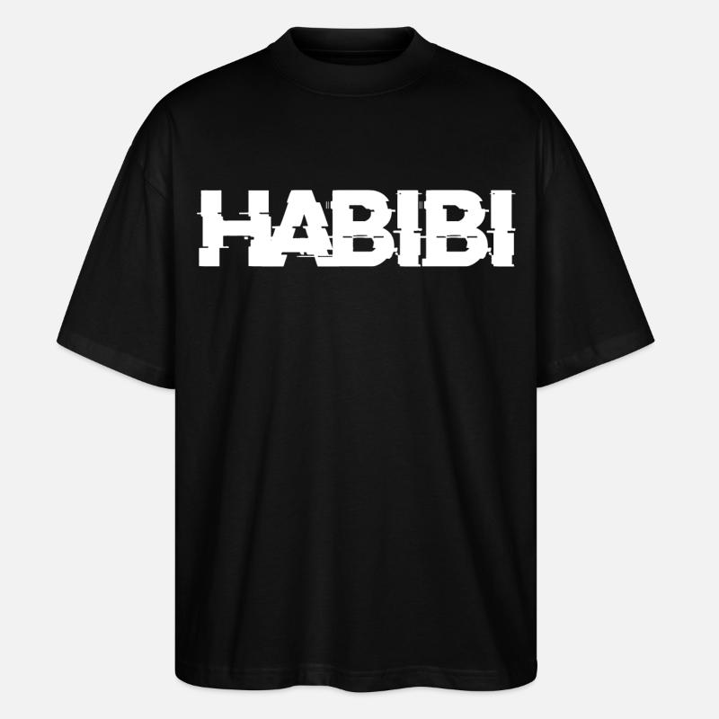 Lettrage Habibi - T-shirt bio Blaster 2.0 coupe oversize Stanley/Stella Unisexe - noir