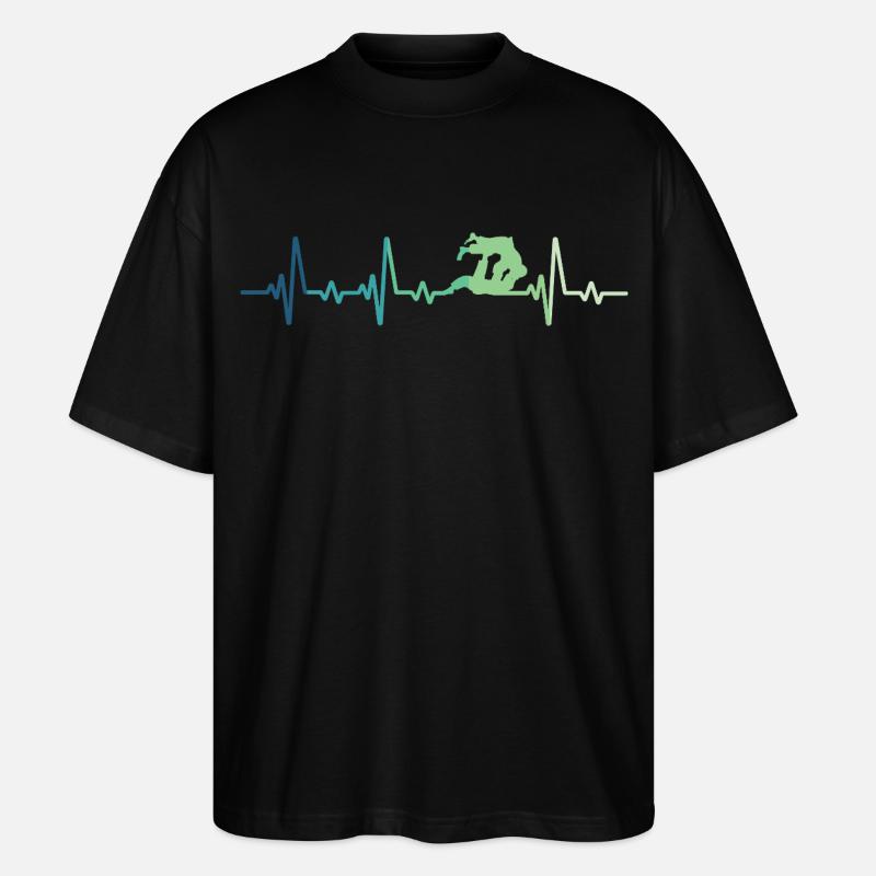 Jiu Jitsu Herzschlag Jiu-Jitsu - Stanley/Stella Oversized Unisex Bio T-Shirt Blaster 2.0 - Schwarz