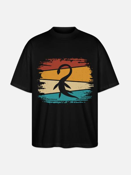 Dinosaur Plesiosaurus Water Dino - Stanley/Stella Oversized Unisex Organic T-shirt Blaster 2.0 - black