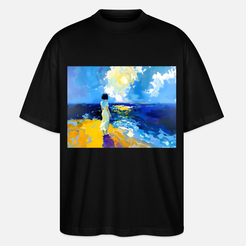 Mama am Strand - Stanley/Stella Oversized Unisex Bio T-Shirt Blaster 2.0 - Schwarz