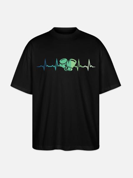 Boxing Gift Boxing Heartbeat Martial Arts - Stanley/Stella Oversized Unisex Organic T-shirt Blaster 2.0 - black