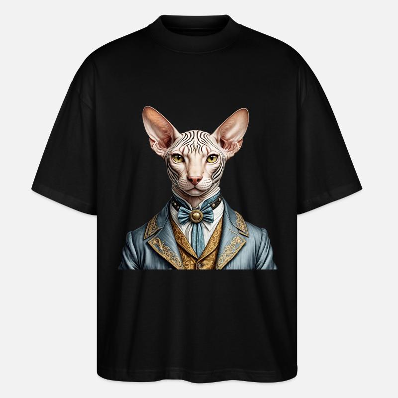 Sphynx élégant - T-shirt bio Blaster 2.0 coupe oversize Stanley/Stella Unisexe - noir