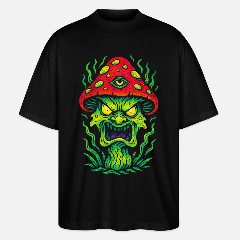 Psycho Toadstool with Third Eye - Stanley/Stella Oversized Unisex Organic T-shirt Blaster 2.0 - black